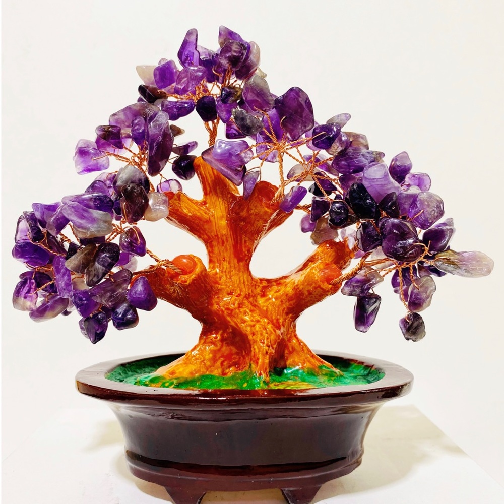 Amethyst stand Tree Crystal Gemstone #0032-AM2  6”tall x 5”wide